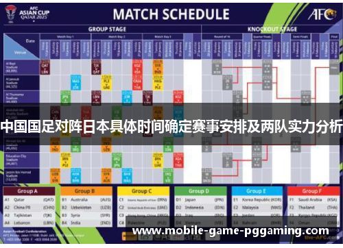 中国国足对阵日本具体时间确定赛事安排及两队实力分析