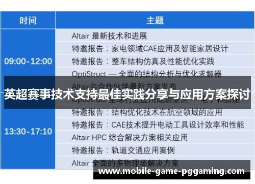英超赛事技术支持最佳实践分享与应用方案探讨